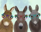 Donkey Trio Flower Glasses