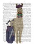 Llama Golfing Book Print