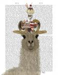 Llama Ice Cream Hat Book Print