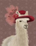 Llama Red Feather Hat