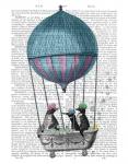 Penguins in Balloon Bath Book Print