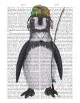 Penguin Fishing Book Print