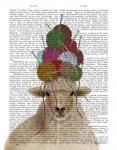Sheep with Wool Hat, Portrait Book Print
