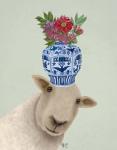 Sheep with Vase of Flowers