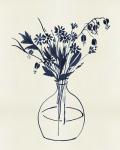 Indigo Floral Vase I