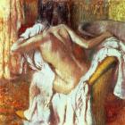 Woman drying herself