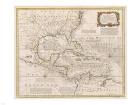1720 Map of the West Indies with the Adjacent Coasts of North and South America