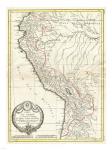 1775 Bonne Map of Peru, Ecuador, Bolivia, and the Western Amazon