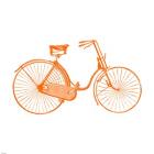 Orange On White Bicycle