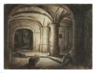 The Crypt of a Church with Two Men Sleeping