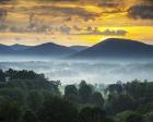 Asheville NC Blue Ridge Mountains Sunset and Fog Landscape