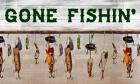 Gone Fishin Wood Fishing Lure Sign