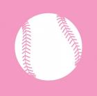 White Softball on Baby Pink