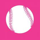 White Softball on Pink
