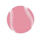 Baby Pink Softball on White