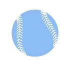 Blue Softball on White
