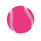 Pink Softball on White