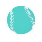 Teal Softball on White