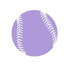 Purple Softball on White
