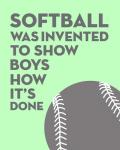 Softball Quote - Grey On Mint
