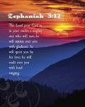 Zephaniah 3:17 The Lord Your God ( Mountains with Motif)