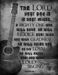 Zephaniah 3:17 The Lord Your God (Guitar Black & White)