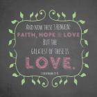 1 Corinthians 13:13 Faith, Hope and Love (Chalkboard)