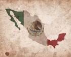 Map with Flag Overlay Mexico