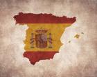 Map with Flag Overlay Spain