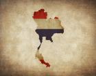 Map with Flag Overlay Thailand