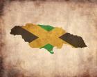 Map with Flag Overlay Jamaica