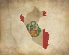 Map with Flag Overlay Peru