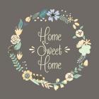 Home Sweet Home Floral Brown