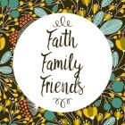 Faith Family Friends Retro Floral Black