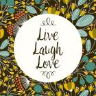 Live Laugh Love Retro Floral Black