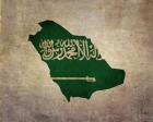 Map with Flag Overlay Saudi Arabia