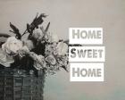 Home Sweet Home Flower Basket Black and White