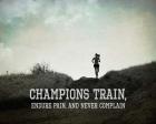 Champions Train Woman Black and White