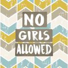 No Girls Allowed Chevron Pattern Yellow