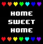 Home Sweet Home -  Black with Pixel Hearts