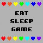 Eat Sleep Game -  Gray with Pixel Hearts