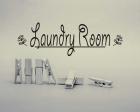 Laundry Room Sign Clothespins Black and White