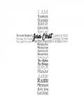 Names of Jesus Cross Silhouette White
