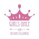 Girls Only Crown Pink on White