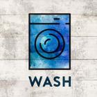 Laundry Sign White Wood Background - Wash