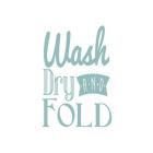 Wash Dry And Fold Blue Text