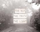 The Way The Truth The Light Railroad Tracks Black and White