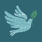 Names of Jesus Dove Silhouette Blue