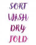 Sort Wash Dry Fold  - White and Purple