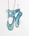 Ballet Shoes En Pointe Blue Watercolor Part III
